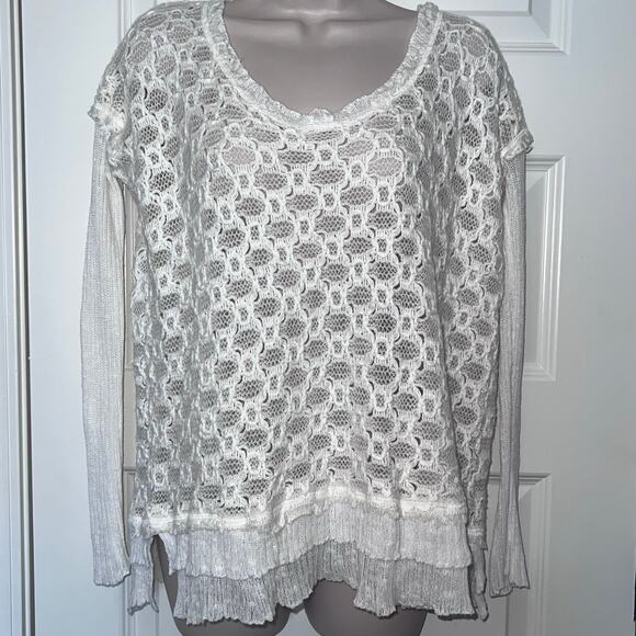 Free People Ivory Crocheted Top / Sweater, Women's Size XS - Picture 2 of 8